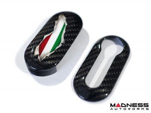 FIAT 500 Key Fob Cover - Carbon Fiber - Italian Flag Exposed